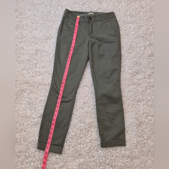 J.CREW Frankie Stretch Chino Pants Size 0 Olive Green Slim - Picture 6 of 14